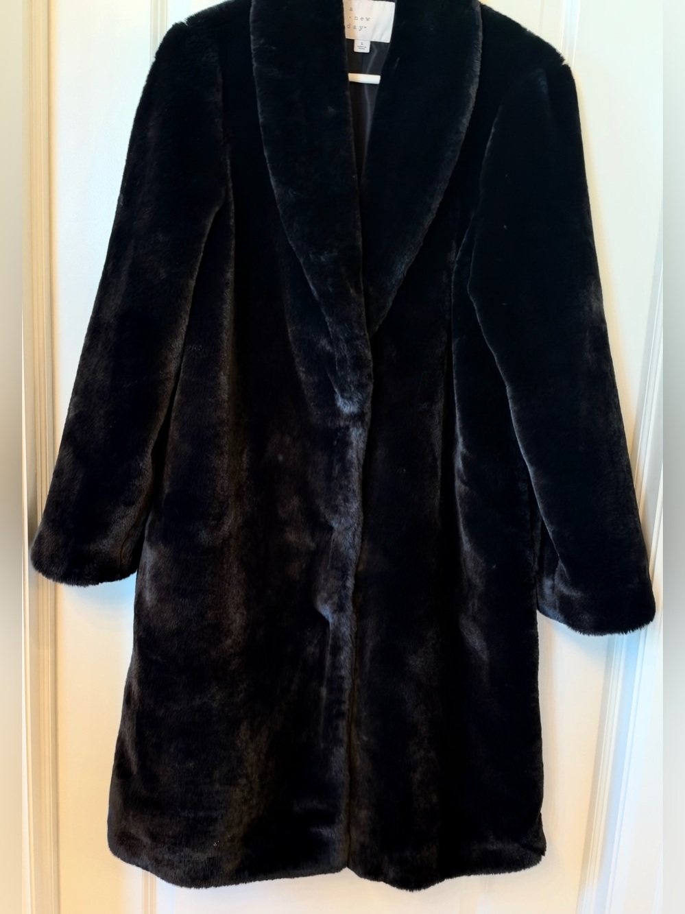 a new day Black Faux Fur Coat Faux Fur Coat Black Large